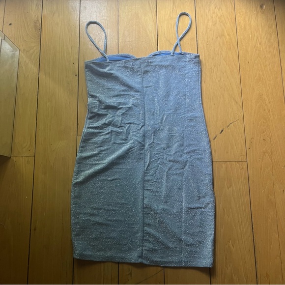 Reformation Kyla Sparkle Mini Dress in Sky Blue - Picture 4 of 4